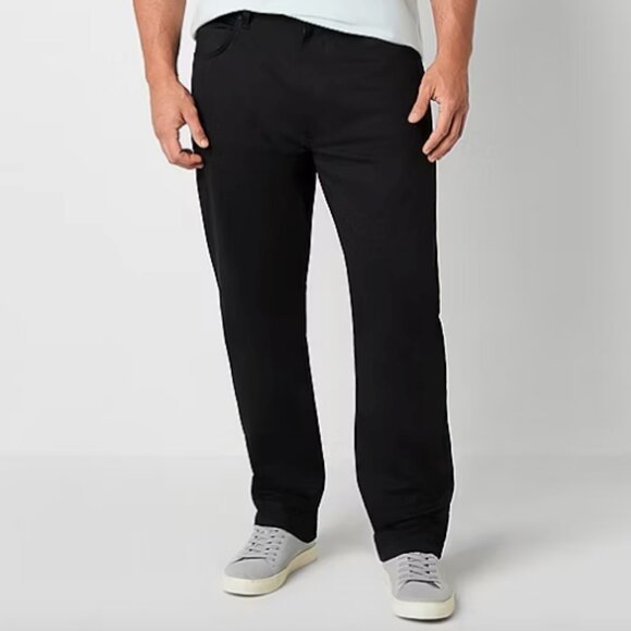 Stylus Mens Big and Tall Athletic Fit Flat Front Pants, Black Sz 46x32 925432 - Picture 3 of 3